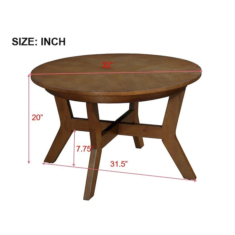 Round Coffee Table, Stylish Accent Table, Perfect for Drinks, Books & Home Decor Display