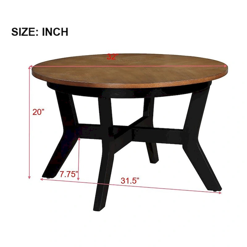 Round Coffee Table, Stylish Accent Table, Perfect for Drinks, Books & Home Decor Display