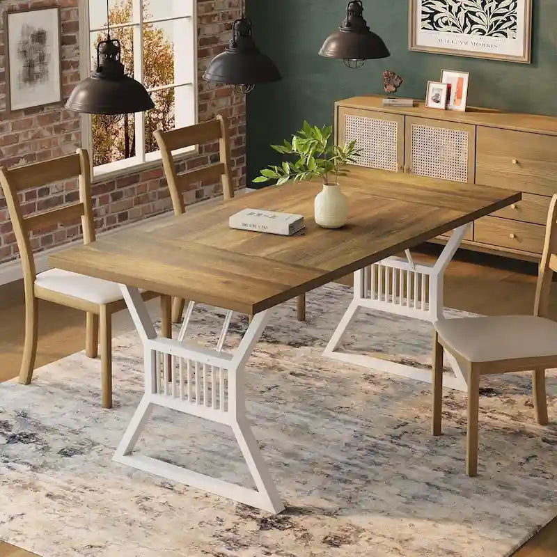 Tavolo da cucina e sala da pranzo con gambe in metallo, per 4-6 persone