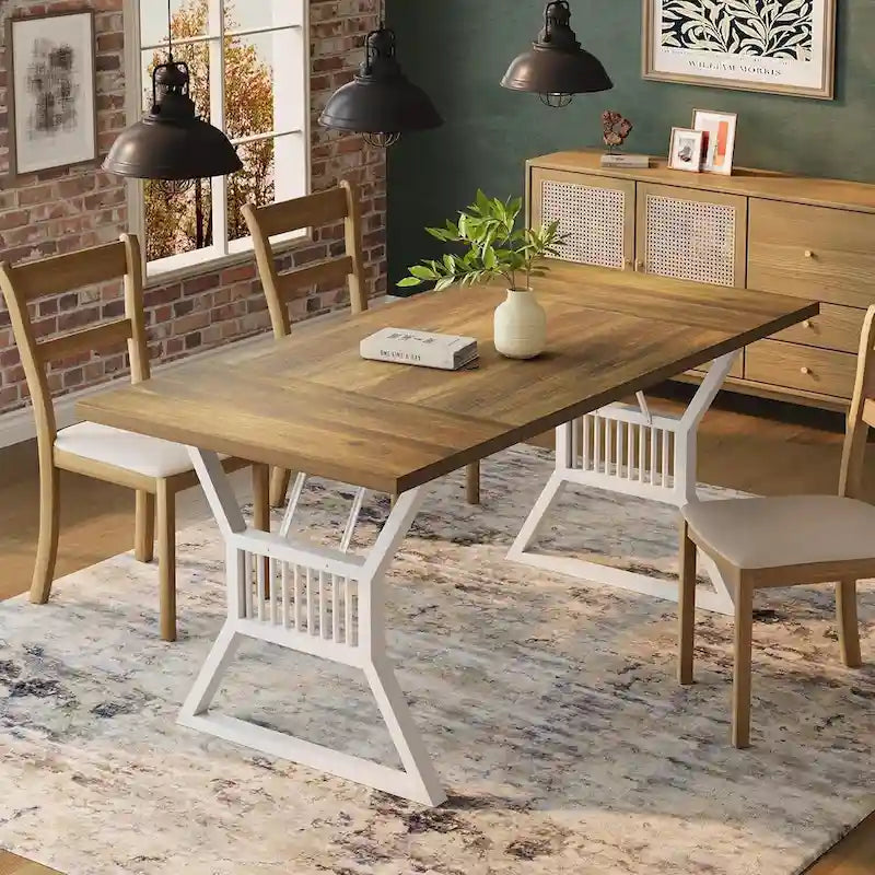 Tavolo da cucina e sala da pranzo con gambe in metallo, per 4-6 persone