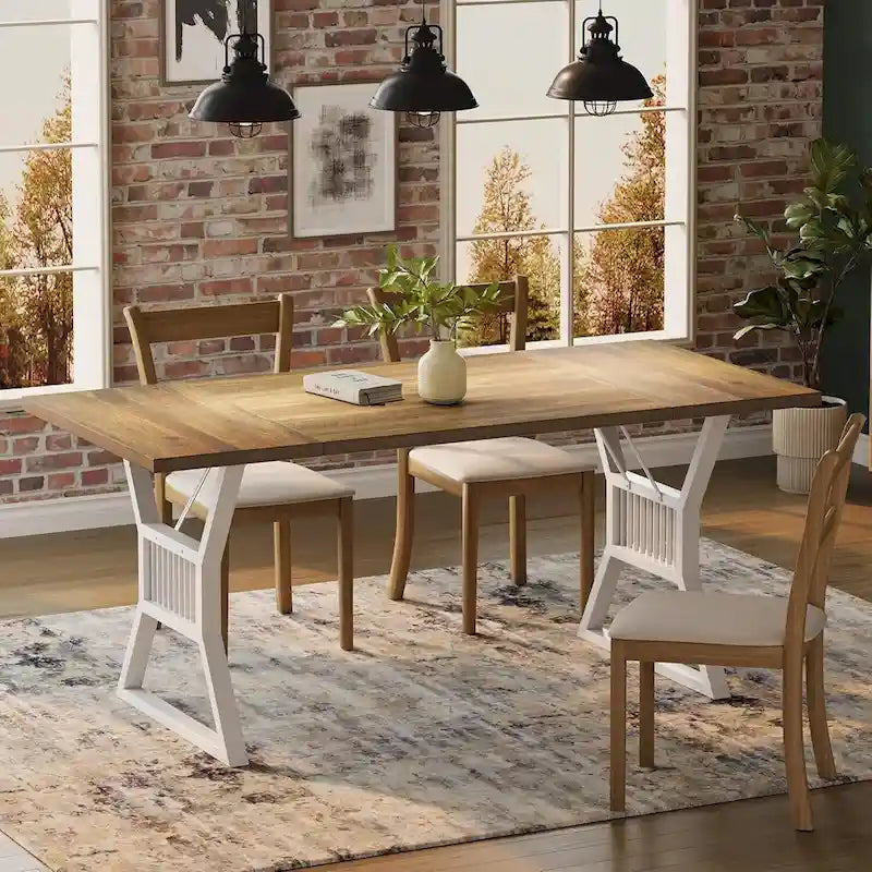 Tavolo da cucina e sala da pranzo con gambe in metallo, per 4-6 persone