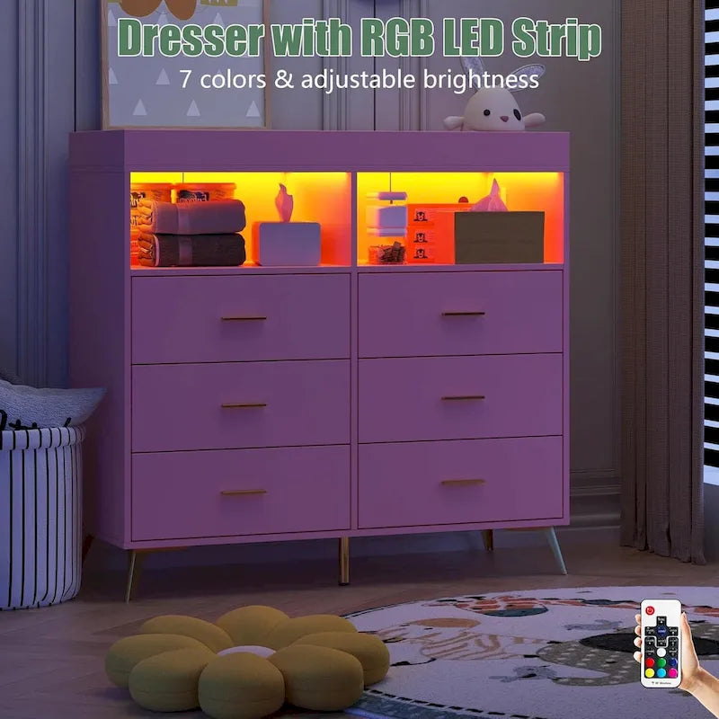 Cassettiera per camera da letto con 6 cassetti, fasciatoio con materassino