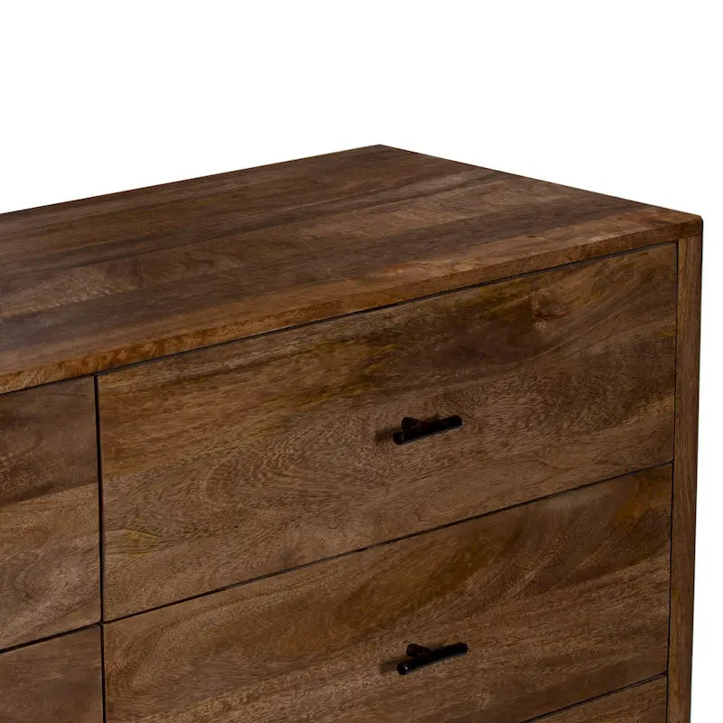 Cassettiera a 6 cassetti in legno di mango, finitura noce, 60