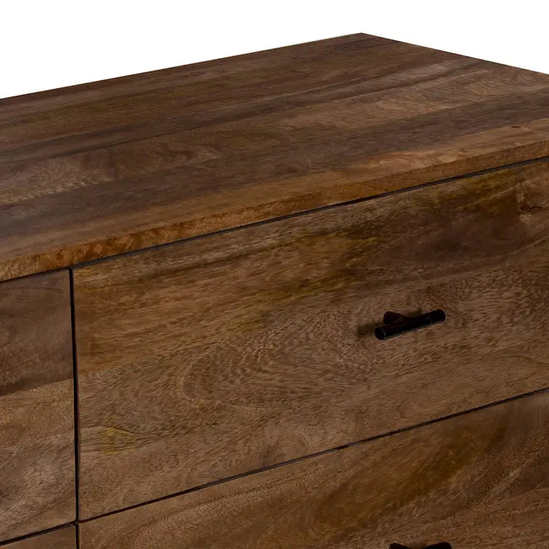 Cassettiera a 6 cassetti in legno di mango, finitura noce, 60