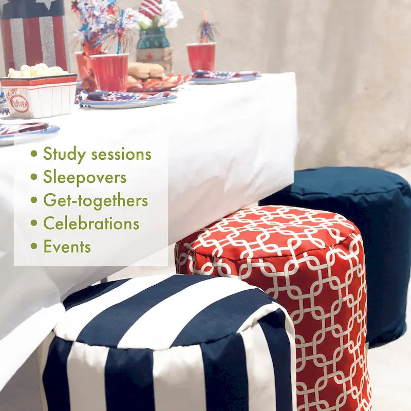 Collection Indoor Ottoman Pouf 16 L x 16 W x 17 H