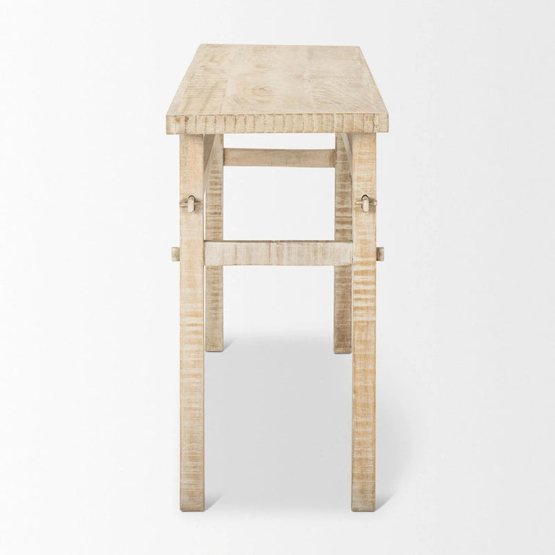 Small Blonde Wood Console Table