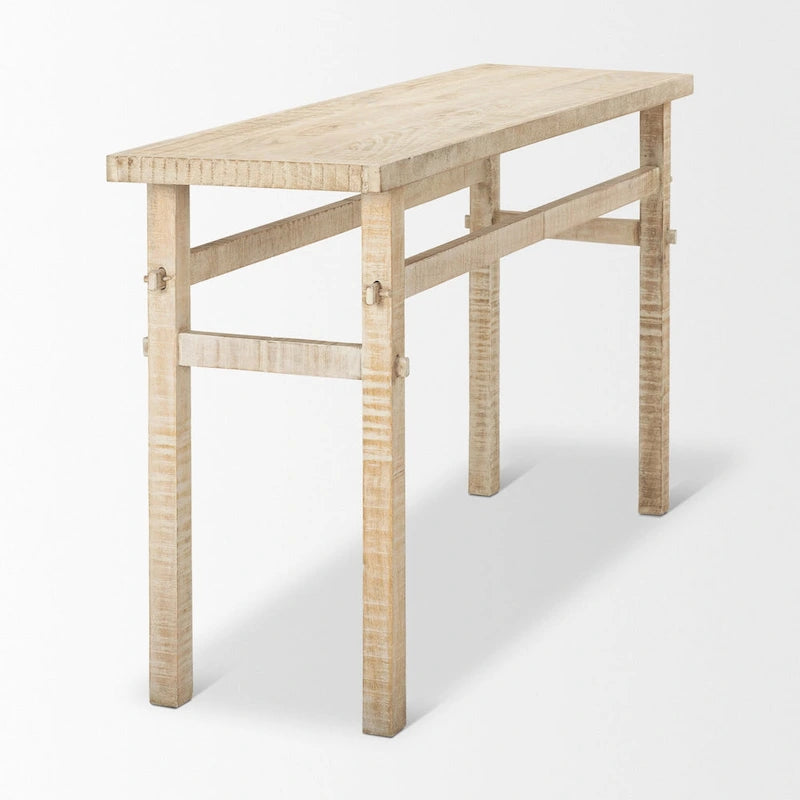 Small Blonde Wood Console Table