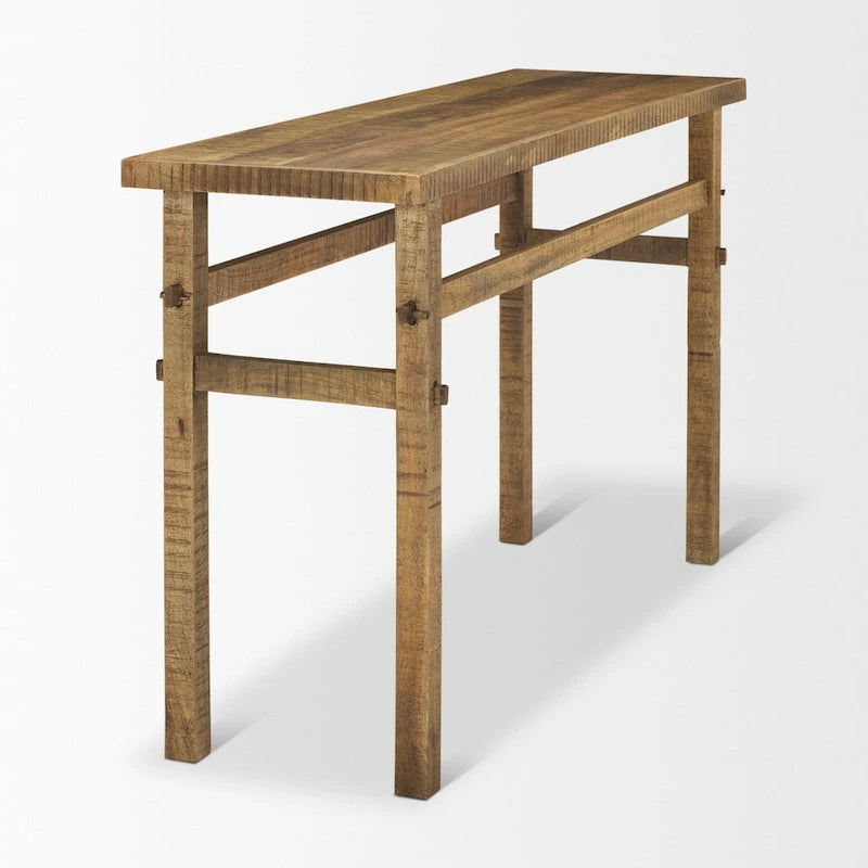 Small Blonde Wood Console Table