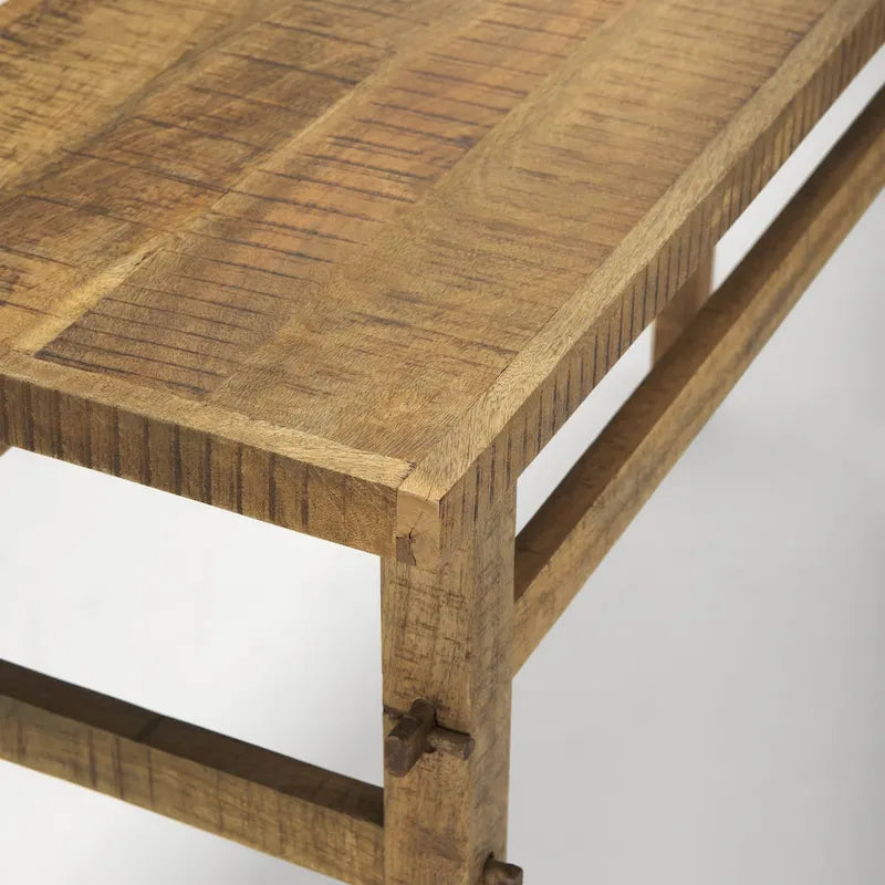 Small Blonde Wood Console Table