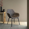 Poltroncina da pranzo con gambe in metallo, set da 2 - verde oliva - 24.5Dx25.2Wx33H