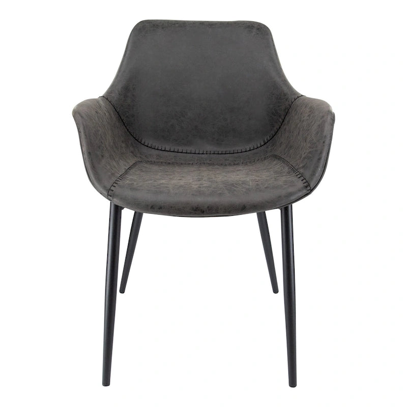 Dining Arm Chair With Metal Legs Set of 2 - Olive Green - 24.5Dx25.2Wx33H