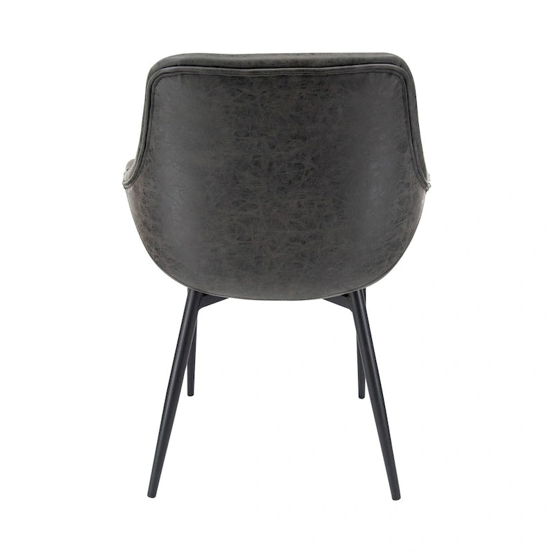 Poltroncina da pranzo con gambe in metallo, set da 2 - verde oliva - 24.5Dx25.2Wx33H