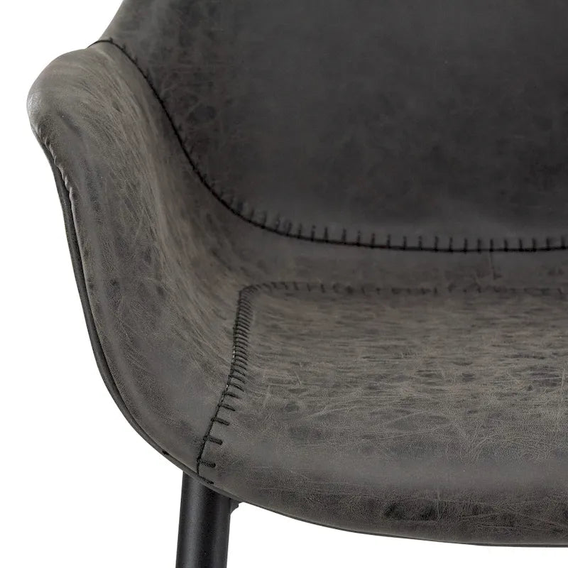 Poltroncina da pranzo con gambe in metallo, set da 2 - verde oliva - 24.5Dx25.2Wx33H