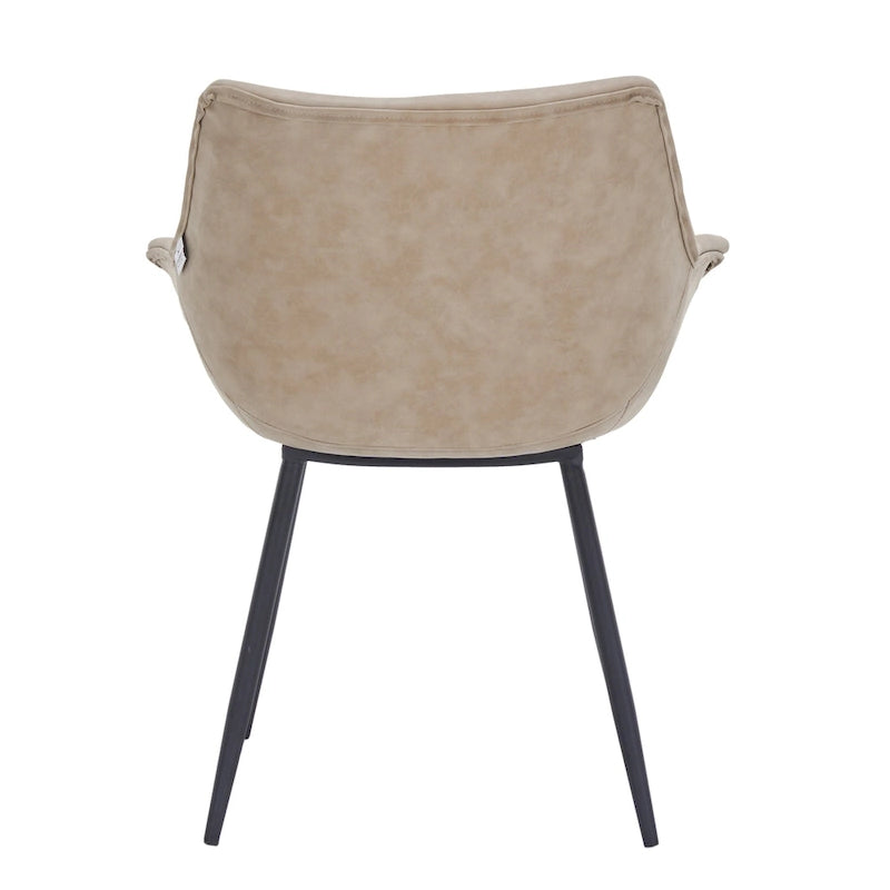 Poltroncina da pranzo con gambe in metallo, set da 2 - verde oliva - 24.5Dx25.2Wx33H