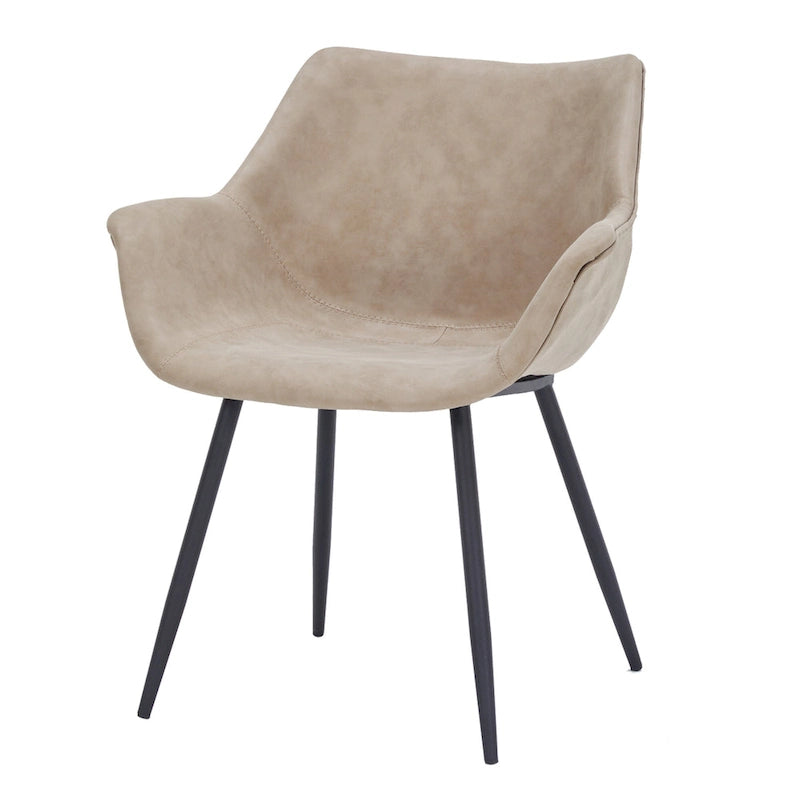 Poltroncina da pranzo con gambe in metallo, set da 2 - verde oliva - 24.5Dx25.2Wx33H