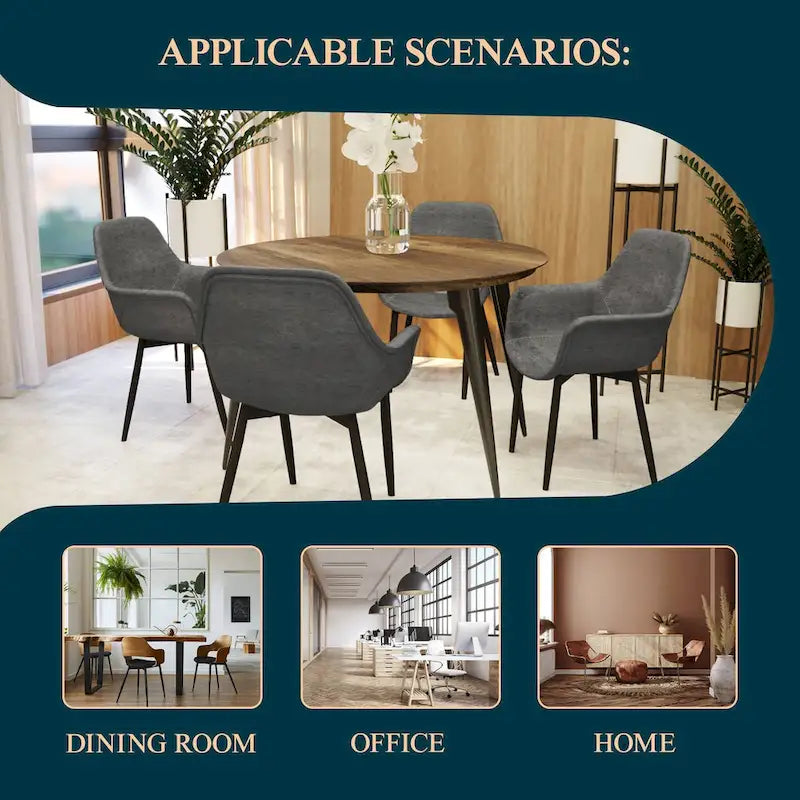 Poltroncina da pranzo con gambe in metallo, set da 2 - verde oliva - 24.5Dx25.2Wx33H