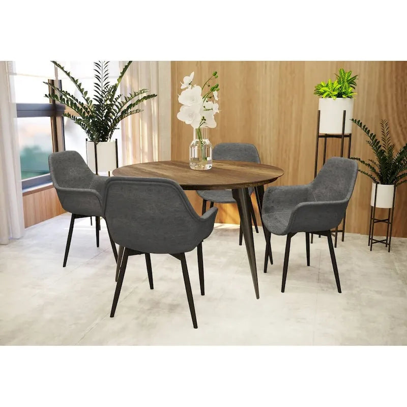 Poltroncina da pranzo con gambe in metallo, set da 2 - verde oliva - 24.5Dx25.2Wx33H