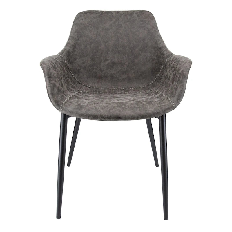 Poltroncina da pranzo con gambe in metallo, set da 2 - verde oliva - 24.5Dx25.2Wx33H