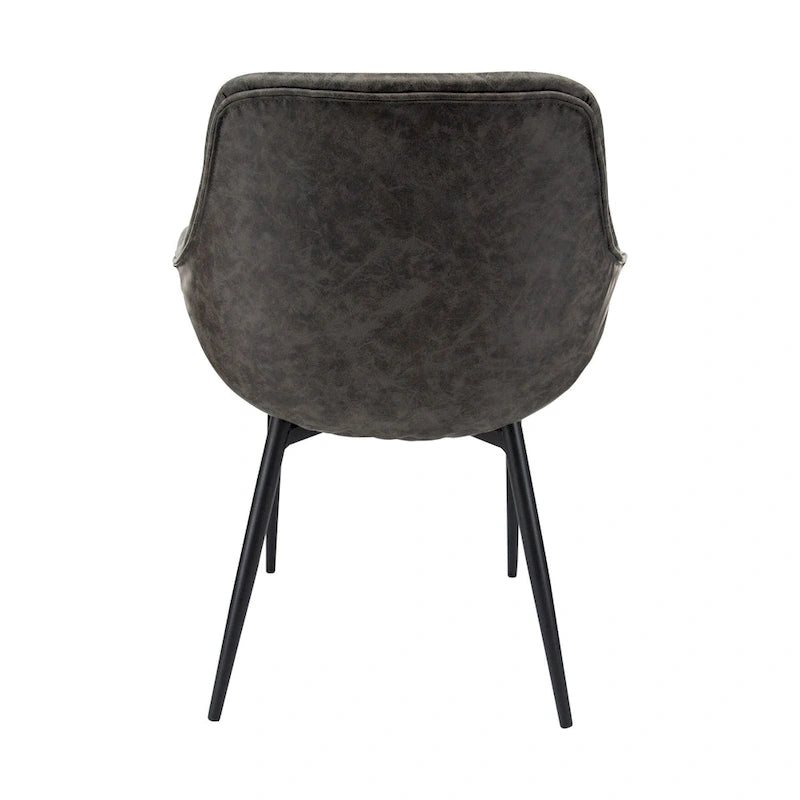 Poltroncina da pranzo con gambe in metallo, set da 2 - verde oliva - 24.5Dx25.2Wx33H