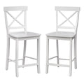Solid Wood Counter Height Stools (Set of 2)