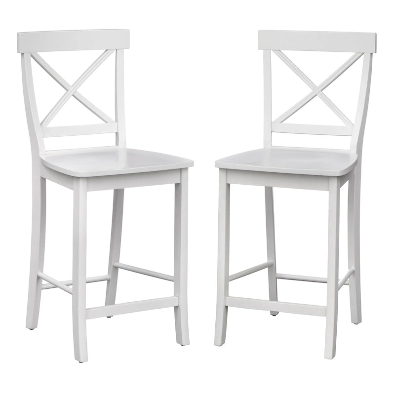 Sgabelli da bancone in legno massello (set da 2)