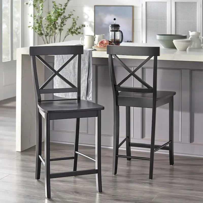Simple Living Albury Solid Wood Counter Height Stools (Set of 2)