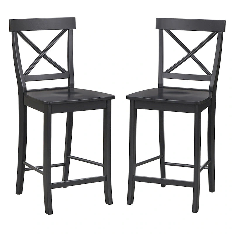 Solid Wood Counter Height Stools (Set of 2)