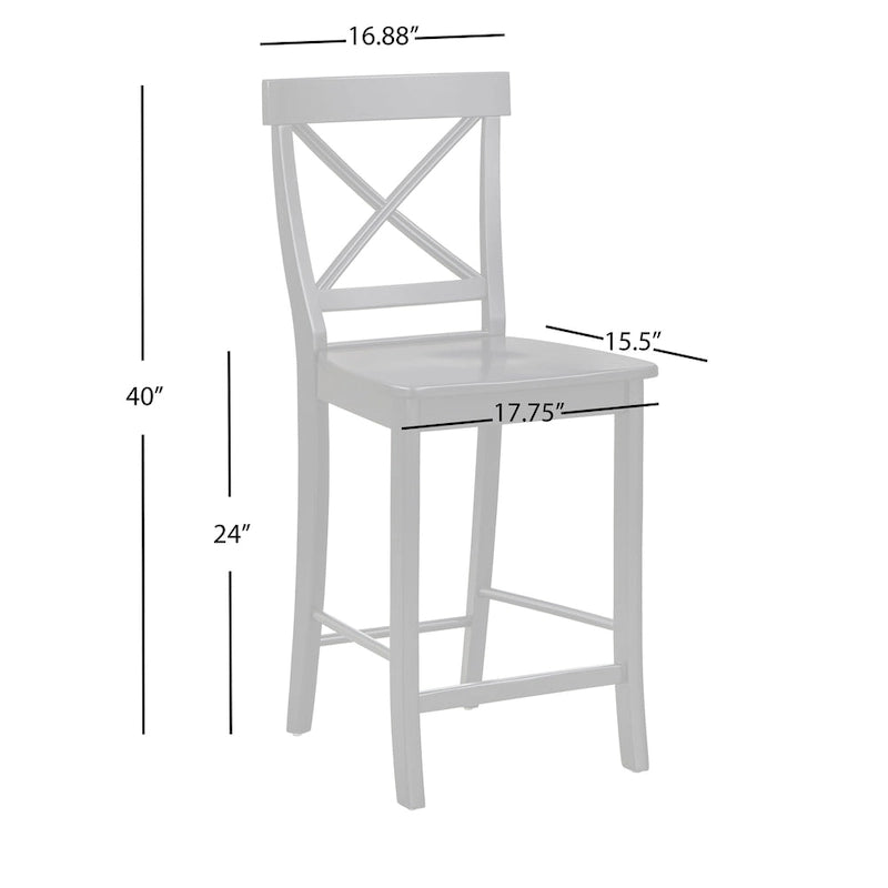 Solid Wood Counter Height Stools (Set of 2)