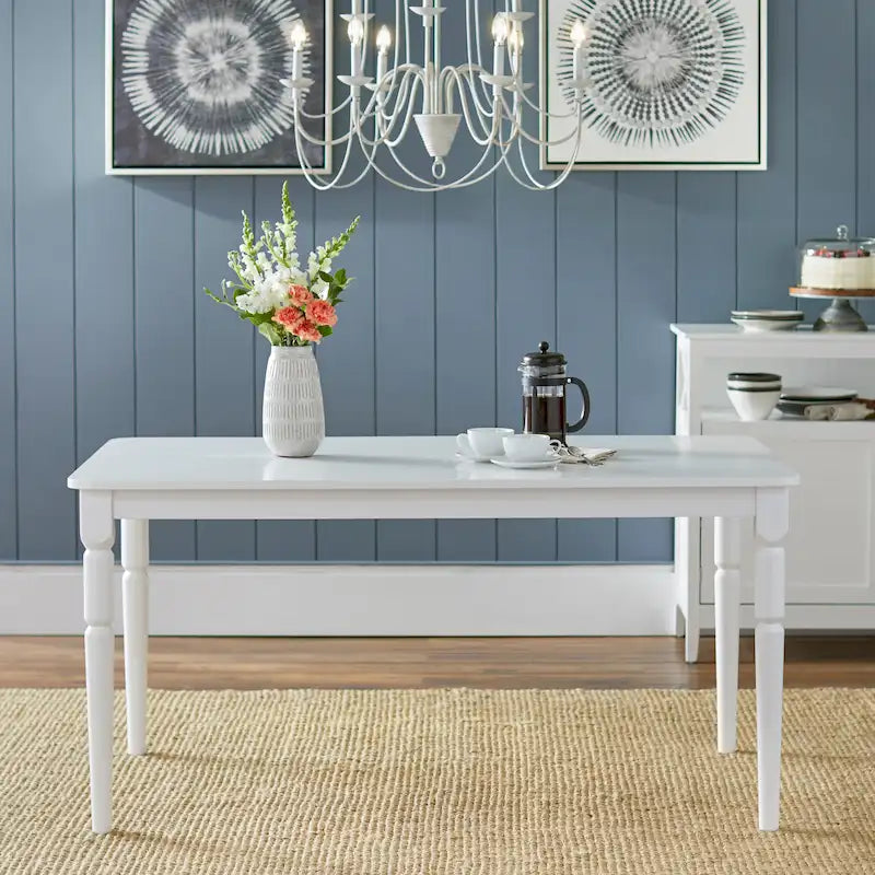 Dining Table, Solid Wood Dinner Table, Sturdy Frame for Family Meals & Gatherings