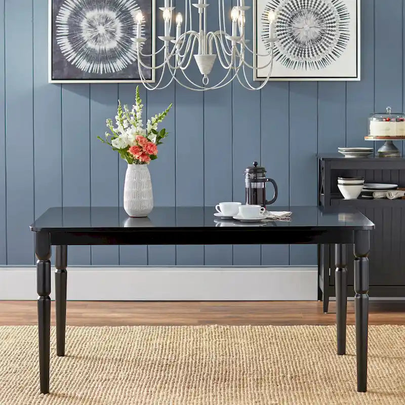 Dining Table, Solid Wood Dinner Table, Sturdy Frame for Family Meals & Gatherings