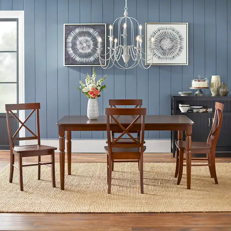 Dining Table, Solid Wood Dinner Table, Sturdy Frame for Family Meals & Gatherings
