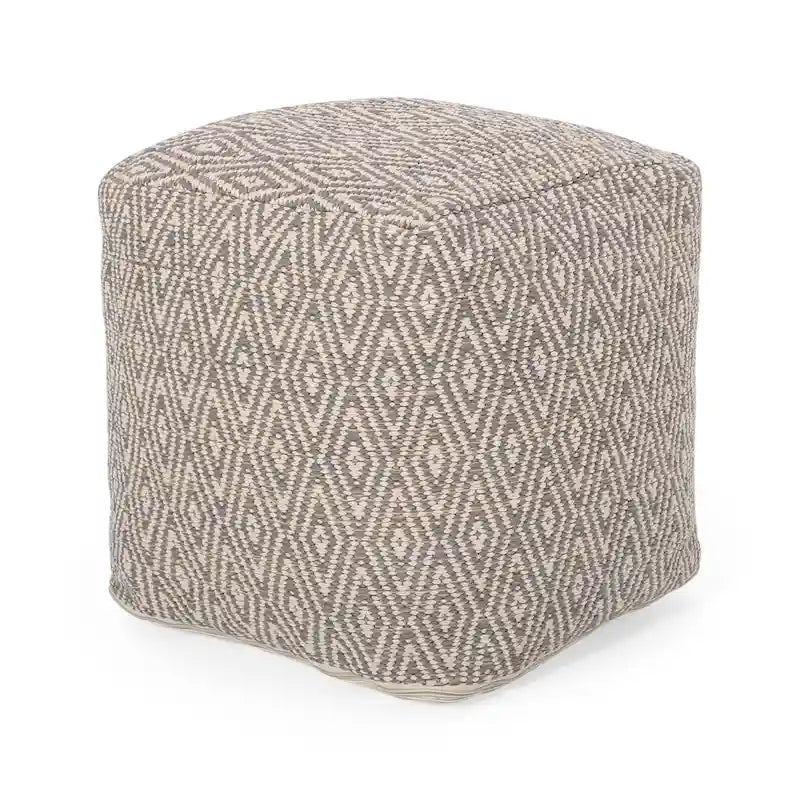 Pouf cubico in cotone lavorato a mano Boven