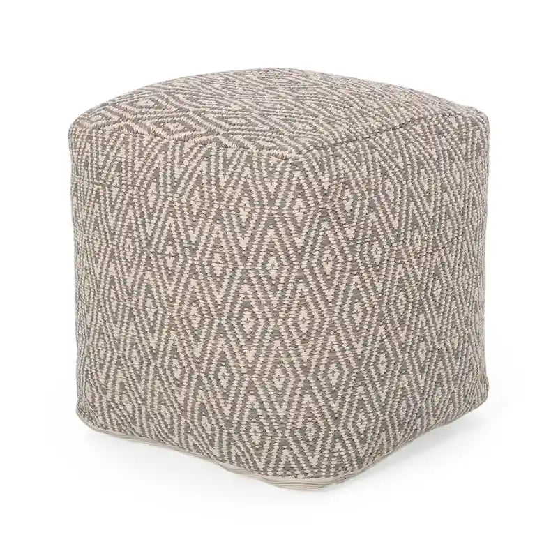 Pouf cubico in cotone lavorato a mano Boven