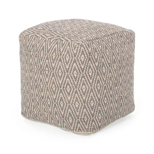 Boven Hand-Crafted Cotton Cube Pouf