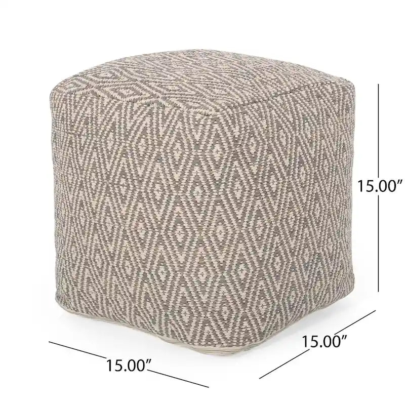 Pouf cubico in cotone lavorato a mano Boven