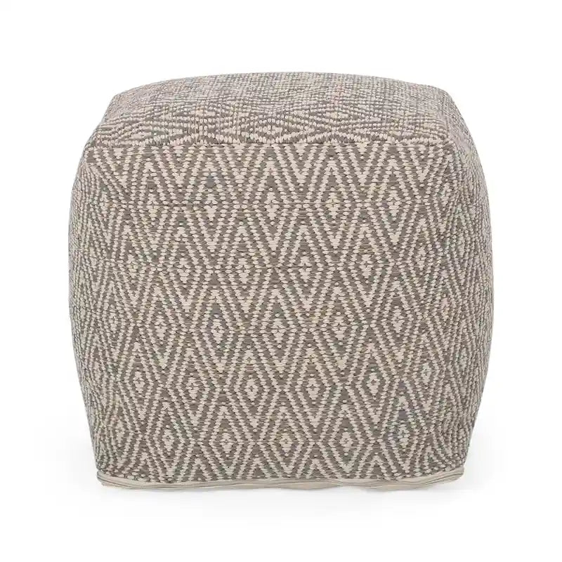 Pouf cubico in cotone lavorato a mano Boven