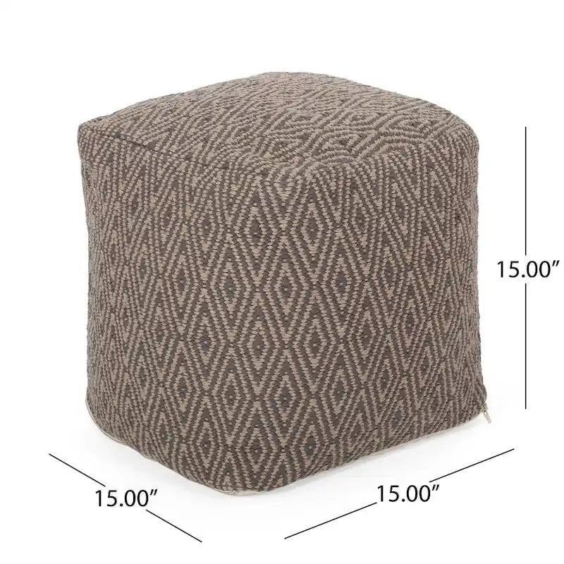 Pouf cubico in cotone lavorato a mano Boven