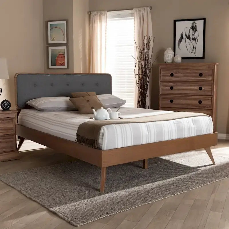 Carson Carrington Ulas Mid-century Fabric Platform Bed
