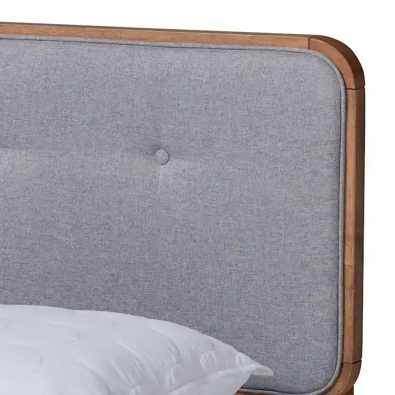 Letto a piattaforma in tessuto di metà secolo