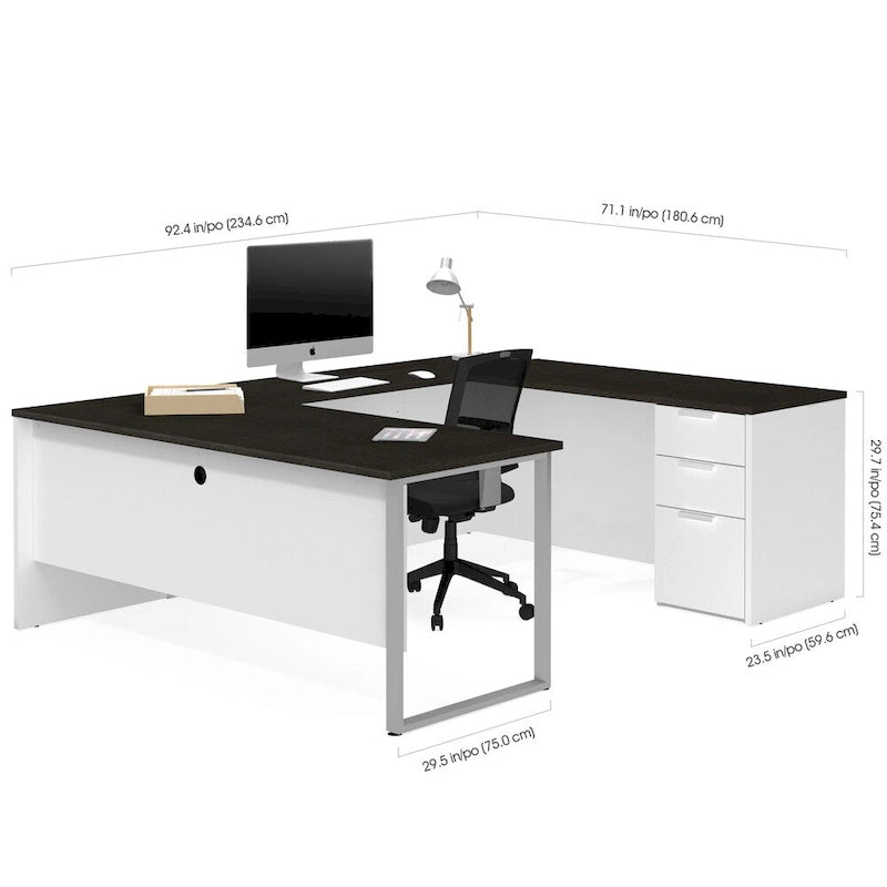 U-Desk, Large U Shaped Computer Desk, Spacious Work Surface for Home Office