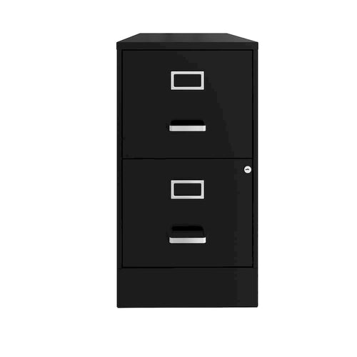 22 Deep 2-drawer Metal File Cabinet, Black