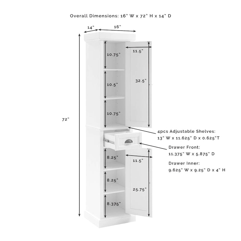 Tall Linen Cabinet, Freestanding Tall Storage Cabinet for Bathroom & Bedroom Organizing