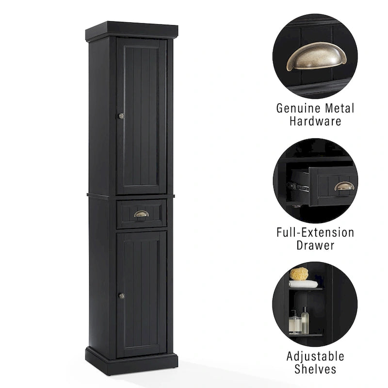 Tall Linen Cabinet, Freestanding Tall Storage Cabinet for Bathroom & Bedroom Organizing