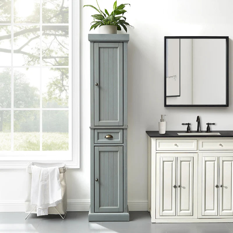 Tall Linen Cabinet, Freestanding Tall Storage Cabinet for Bathroom & Bedroom Organizing