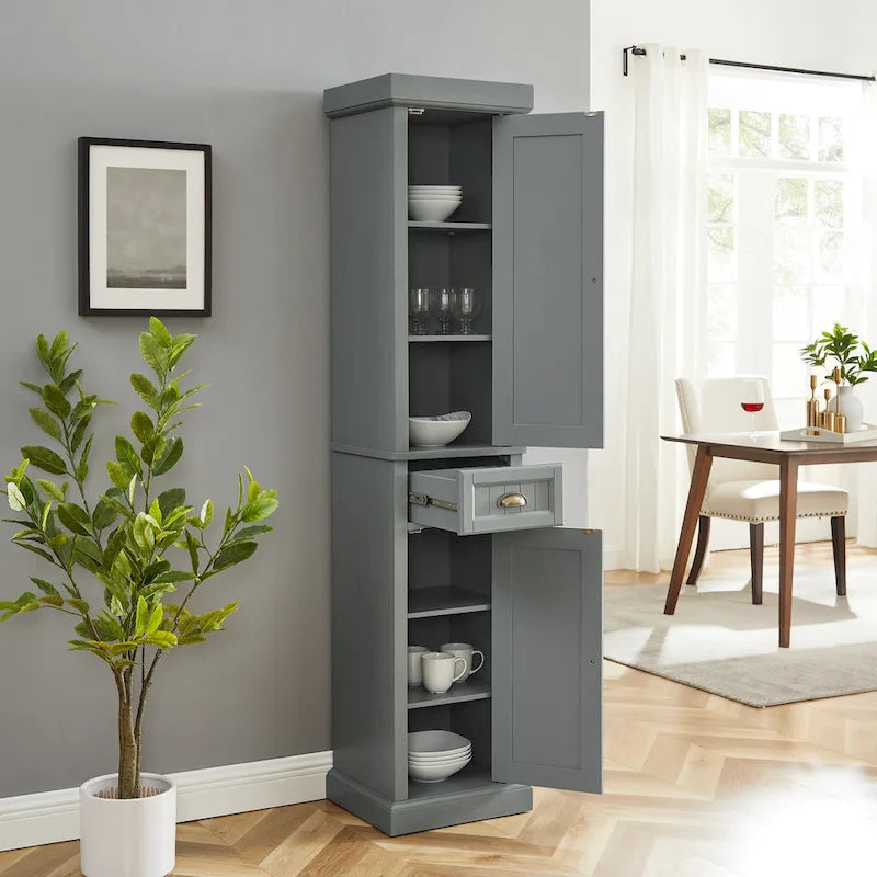 Tall Linen Cabinet, Freestanding Tall Storage Cabinet for Bathroom & Bedroom Organizing