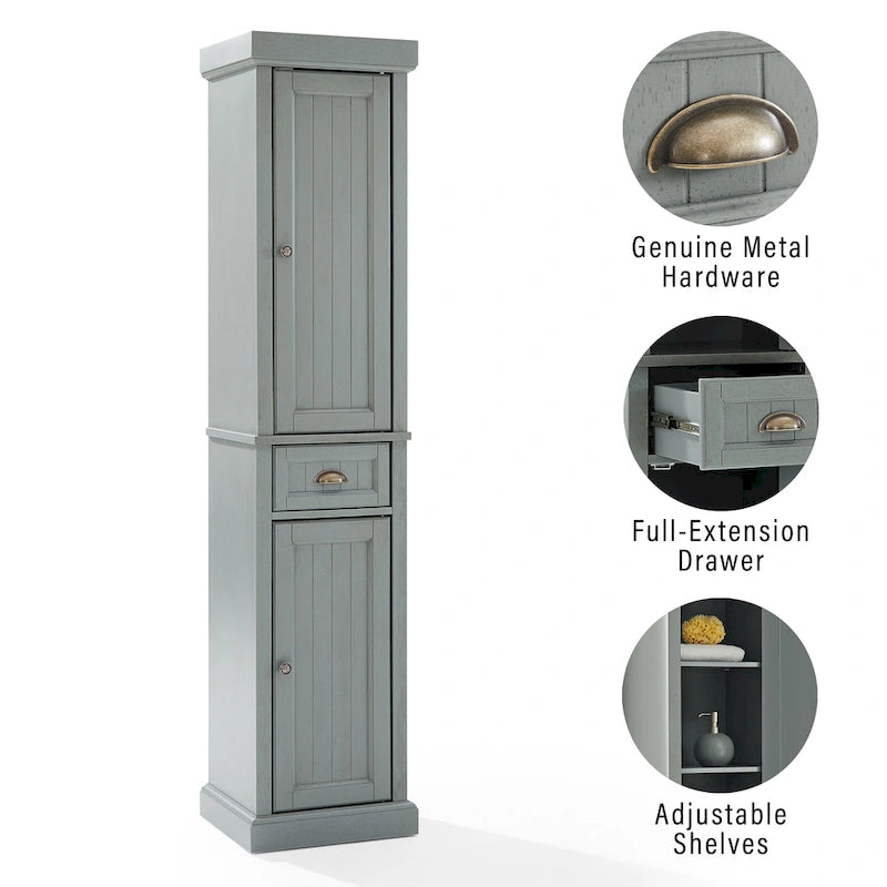 Tall Linen Cabinet, Freestanding Tall Storage Cabinet for Bathroom & Bedroom Organizing