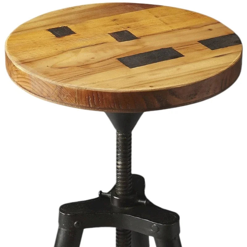 Reclaimed Wood Revolving Bar Stool