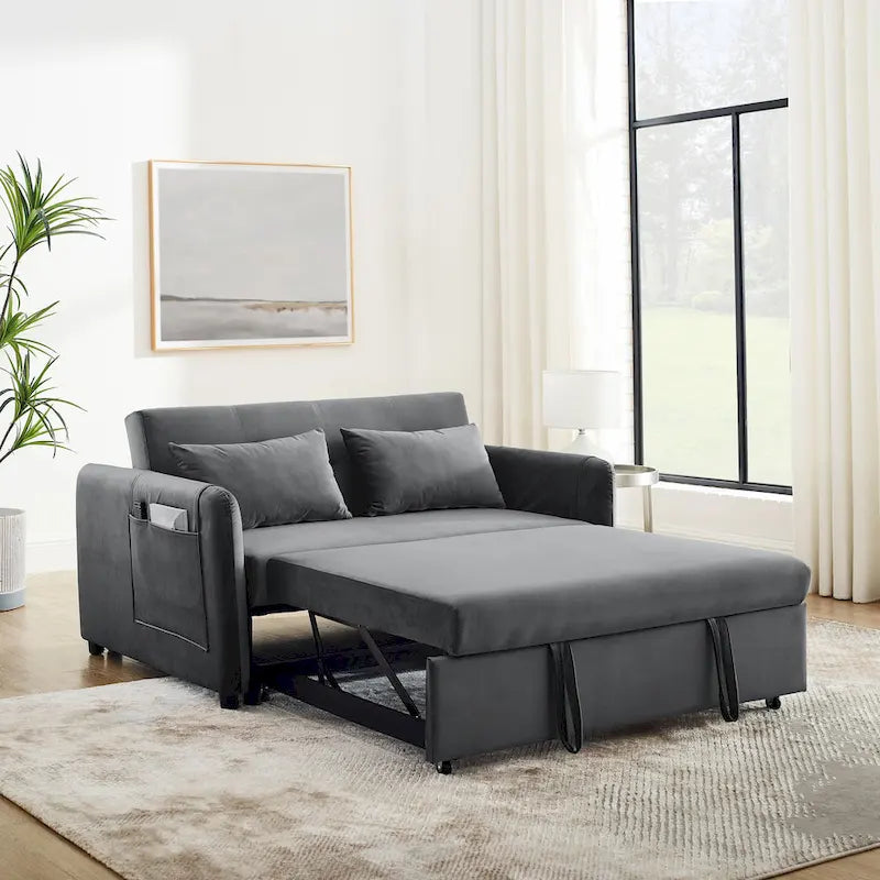 Divano letto matrimoniale in velluto versatile 3 in 1