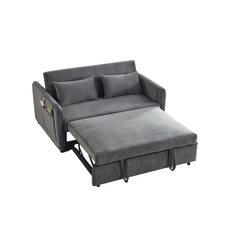 3-in-1 Versatile Velvet Double Sofa with Pullout Bed