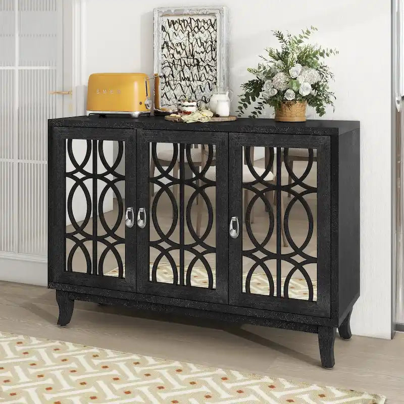 Credenza con mobile buffet a 3 ante a specchio